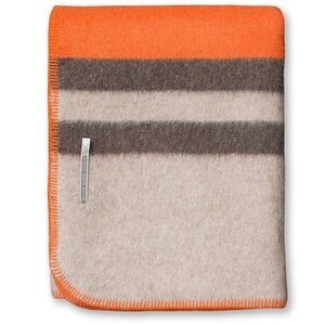 NEW $575 Alicia Adams Alpaca Field Throw Blanket Orange Taupe Peru Fair Trade